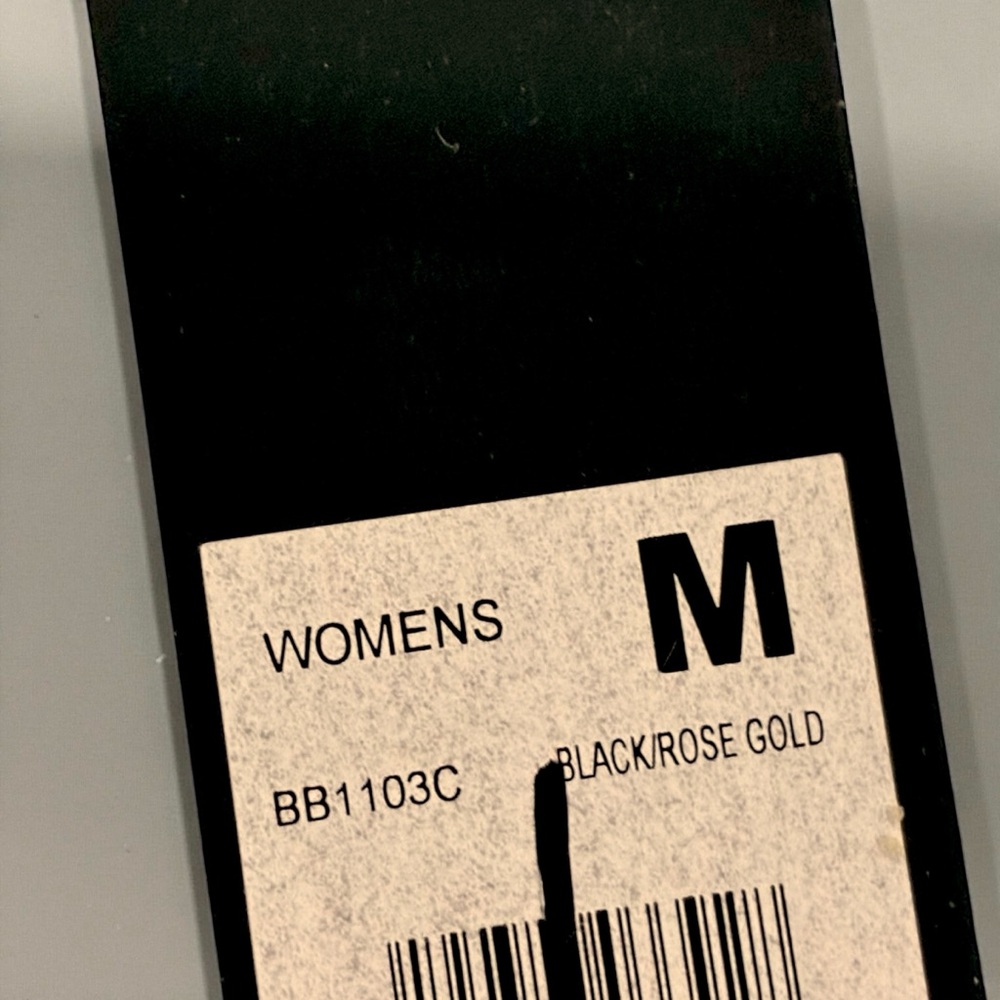 NWT “Bebe Sport” Black with Rose Gold Metallic Laser Cut Logo Legging Size: M - Picture 7 of 11